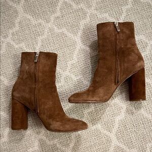 Joie Tan Suede Heeled Boots Size 38